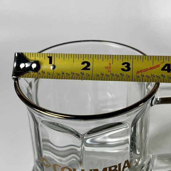 Vtg Columbia Beveled Coffee Cup Mug Clear Glass Souvenir Collectible Made in USA - Picture 10 of 10
